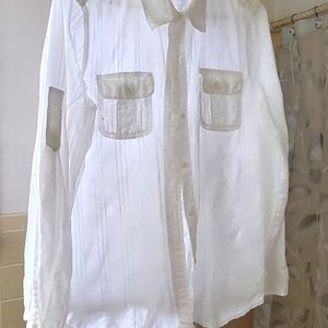 White Tailored Shirt Sz L Liz Claiborne